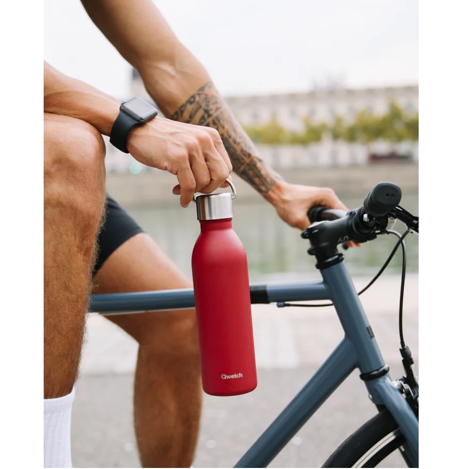 Bouteille isotherme active matt grenat 1000 ml - qwetch