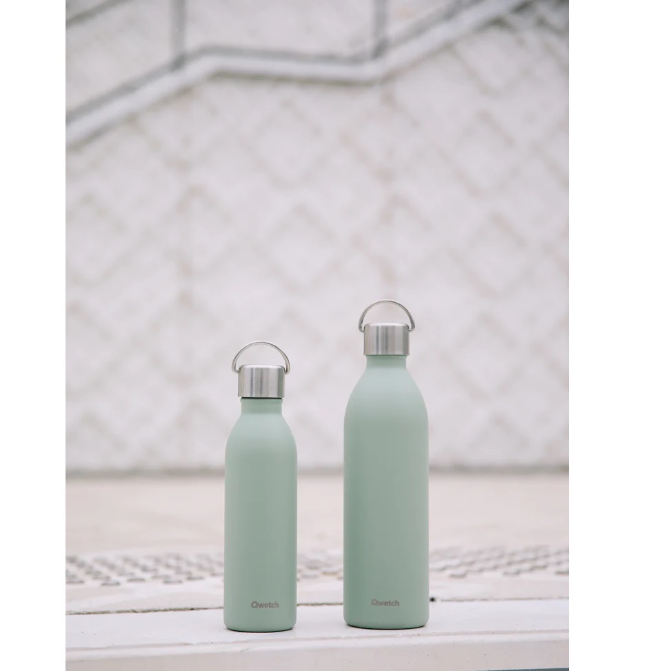 Bouteille isotherme active matt vert tilleul 1000 ml - qwetch
