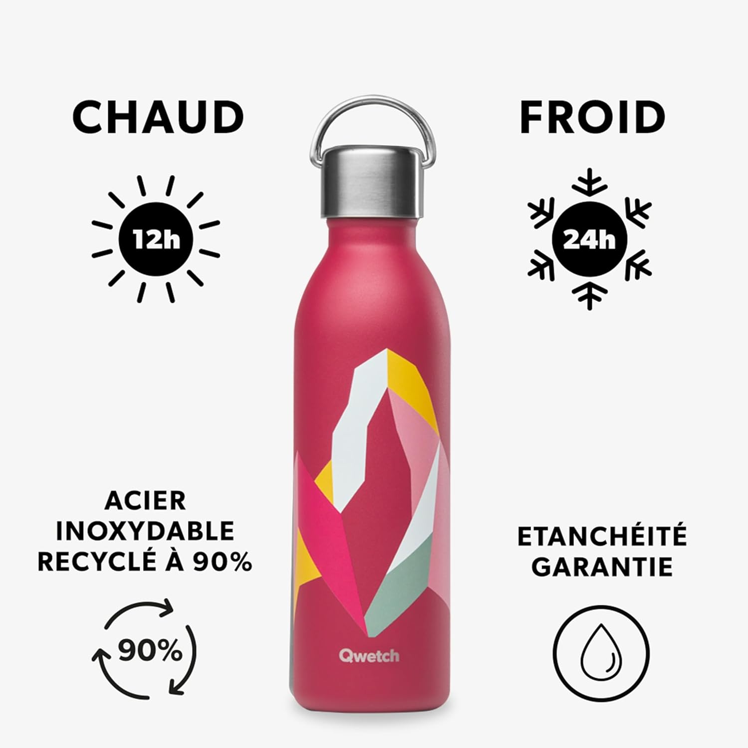 Bouteille isotherme active altitude grenat 600 ml - qwetch