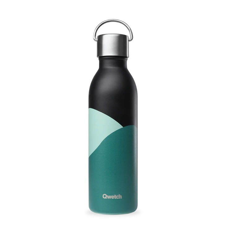 Bouteille isotherme active horizon noir 600 ml - qwetch