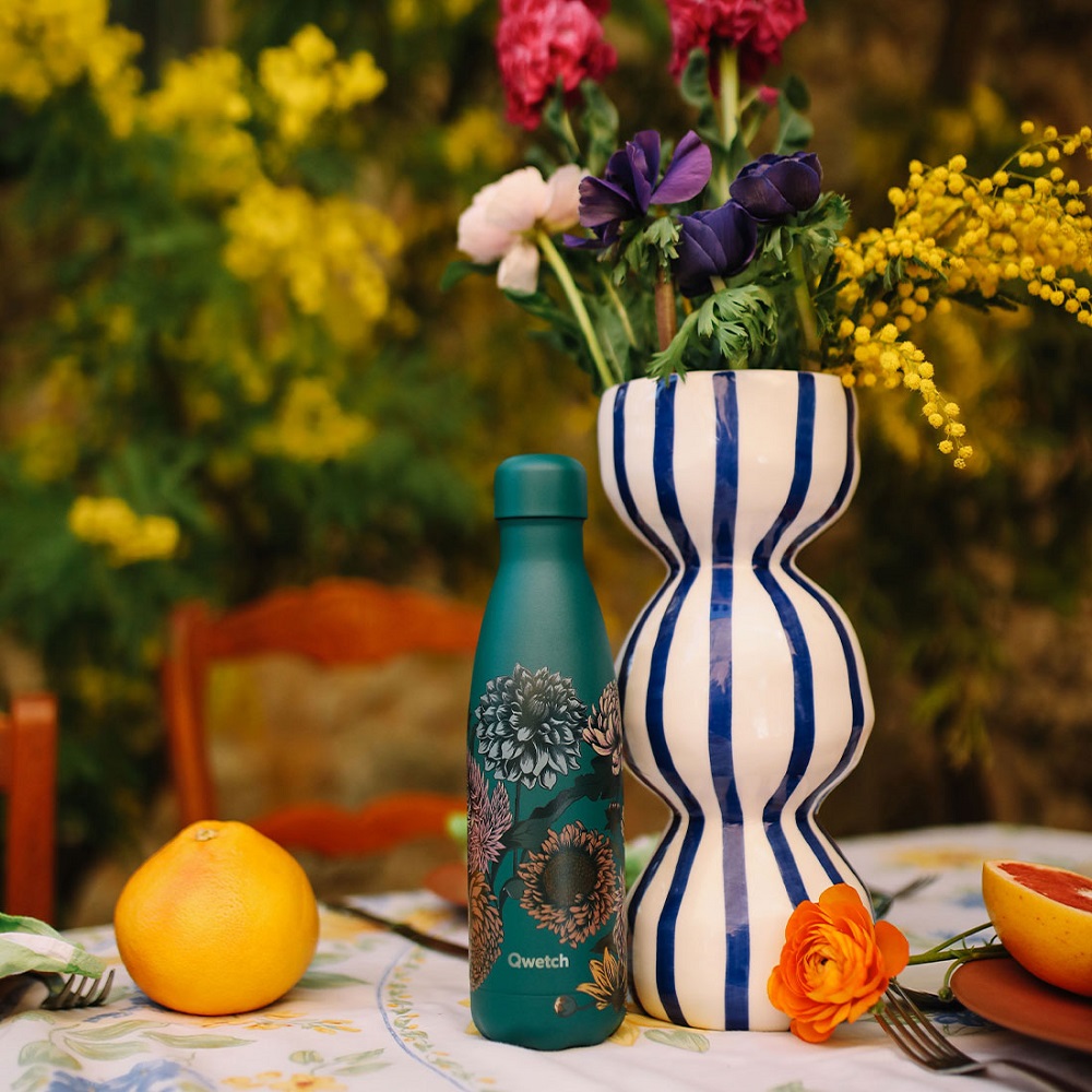 Bouteille isotherme - bouquet dahlia 500 ml - qwetch