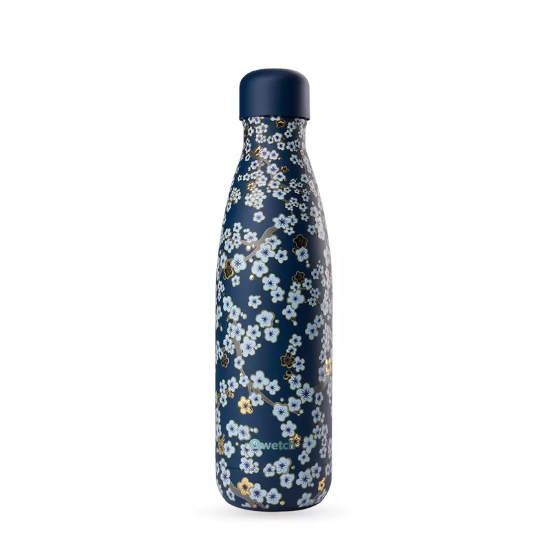 Bouteille isotherme originals - flowers - bleu nuit 500 ml - qwetch