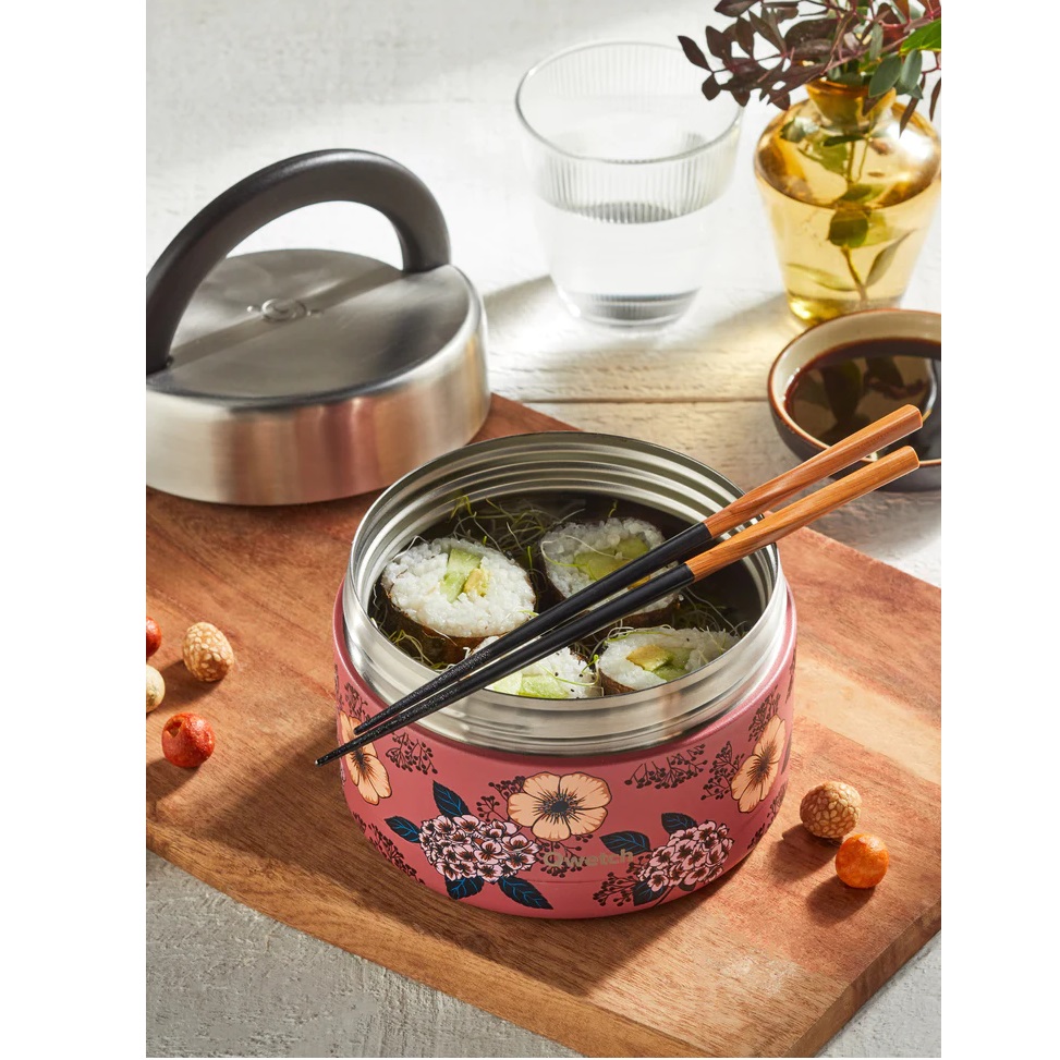 Boite repas isotherme avec poignée de portage - anémones 650 ml - qwetch