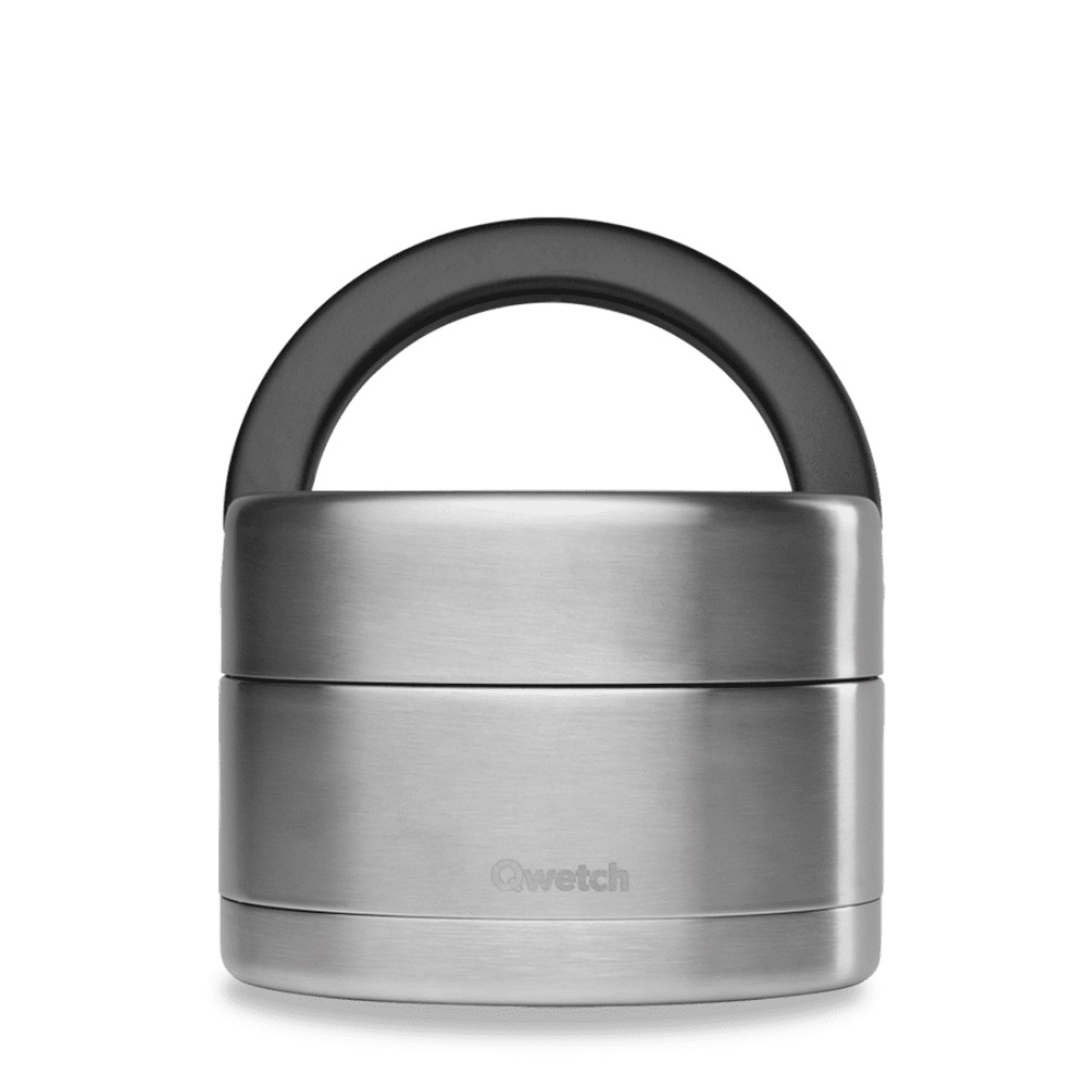 Boite repas isotherme avec poignée de portage - inox 850 ml - qwetch