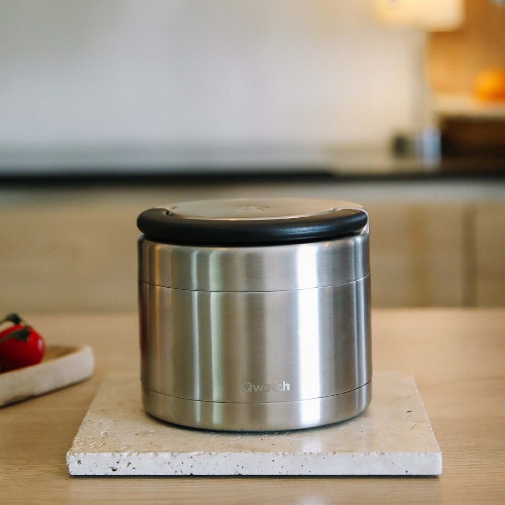 Boite repas isotherme avec poignée de portage - inox 850 ml - qwetch