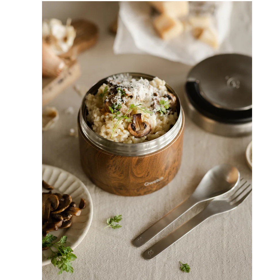 Boite repas isotherme avec poignée de portage - wood 850 ml - qwetch