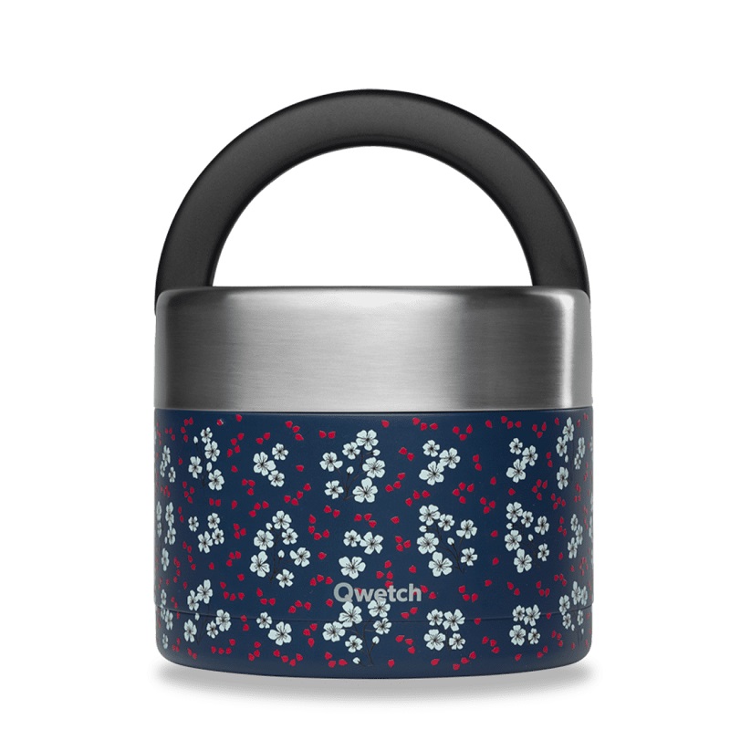 Boite repas isotherme avec poignée de portage - hanami bleu 850 ml - qwetch