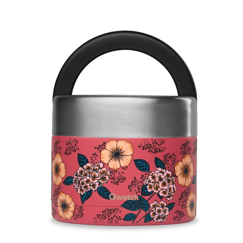 Boite repas isotherme avec poignée de portage - anemones 850 ml - qwetch