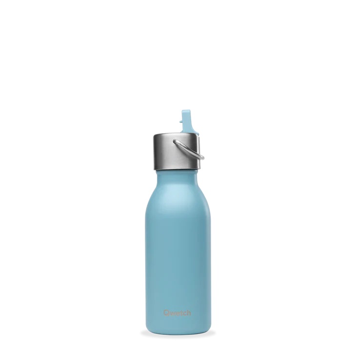 Bouteille isotherme - kids bleu acier 350 ml- qwetch