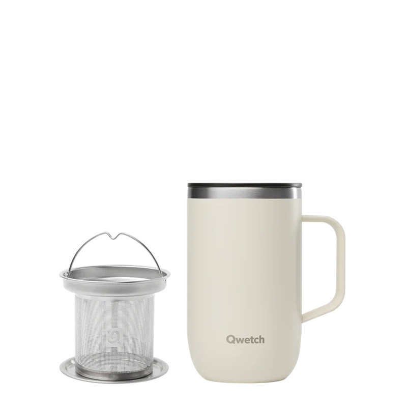 Mug tisanière isotherme inox matt sable 470 ml - qwetch