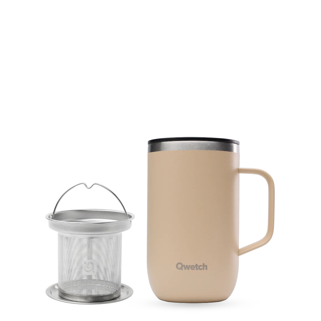 Mug tisanière isotherme inox matt lin 470 ml - qwetch