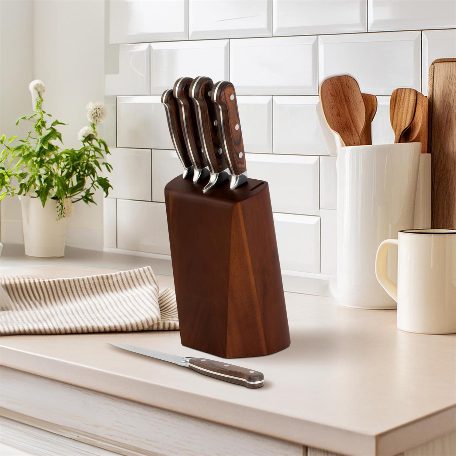 Virtuose - bloc 5 couteaux de cuisine - bois d'acacia - richardson sheffield