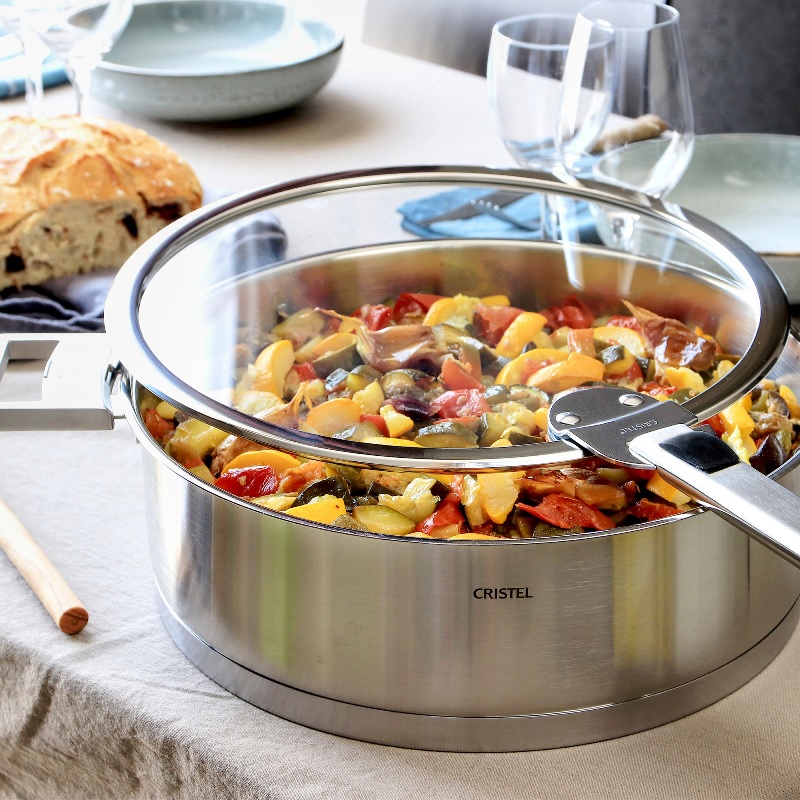 Sauteuse en inox finition strate 26 cm poignee amovible - cristel 