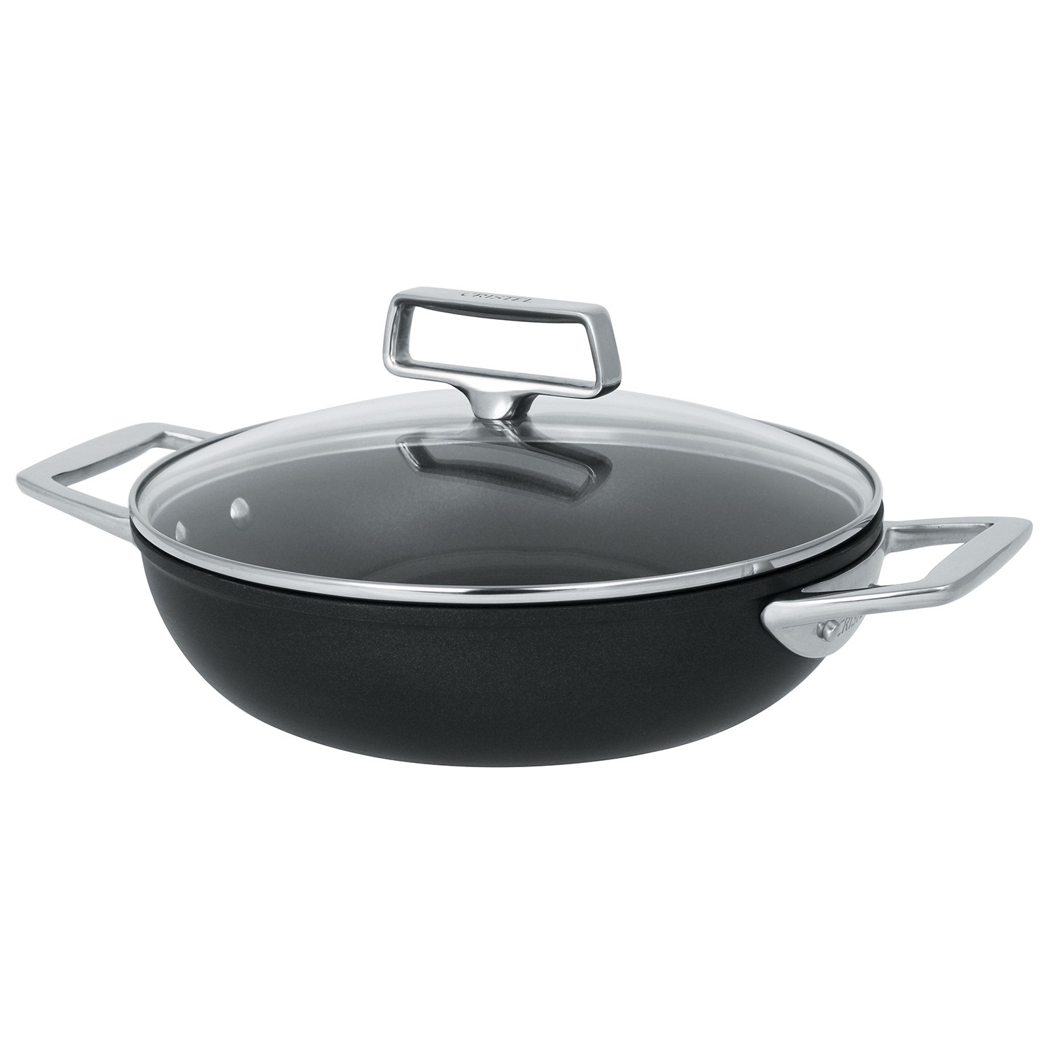 Sauteuse 2 anses en aluminium castel pro fixe ultralu, revêtement céramique ceraliss+, ø28 cm - cristel