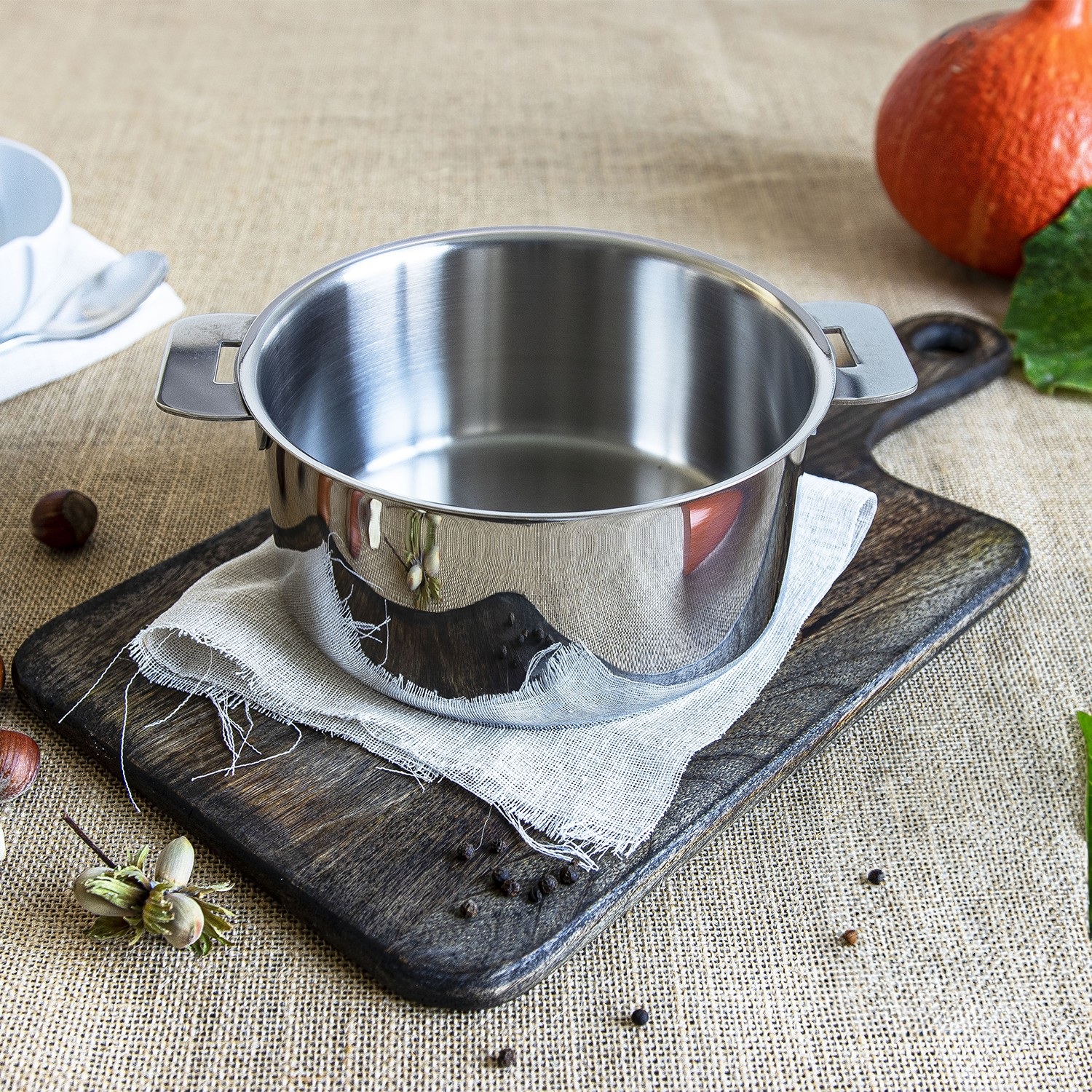 Série de 3 casseroles mutine amovibles ø16 - ø18 - ø20 cm + 1 poignée mutine amovible blanche - cristel