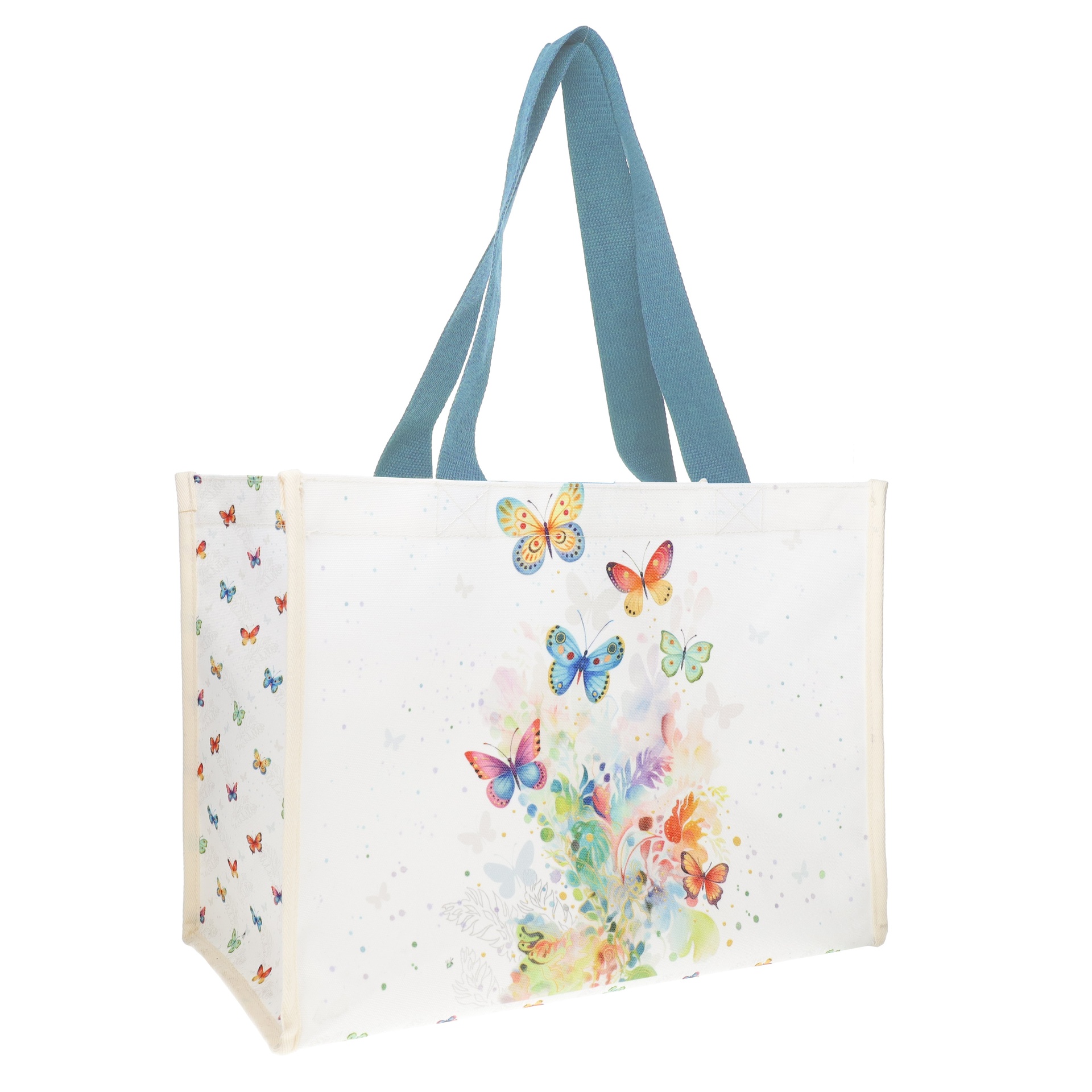 Sac cabas rectangulaire canvas 30x40 cm portfolio papillons - kiub
