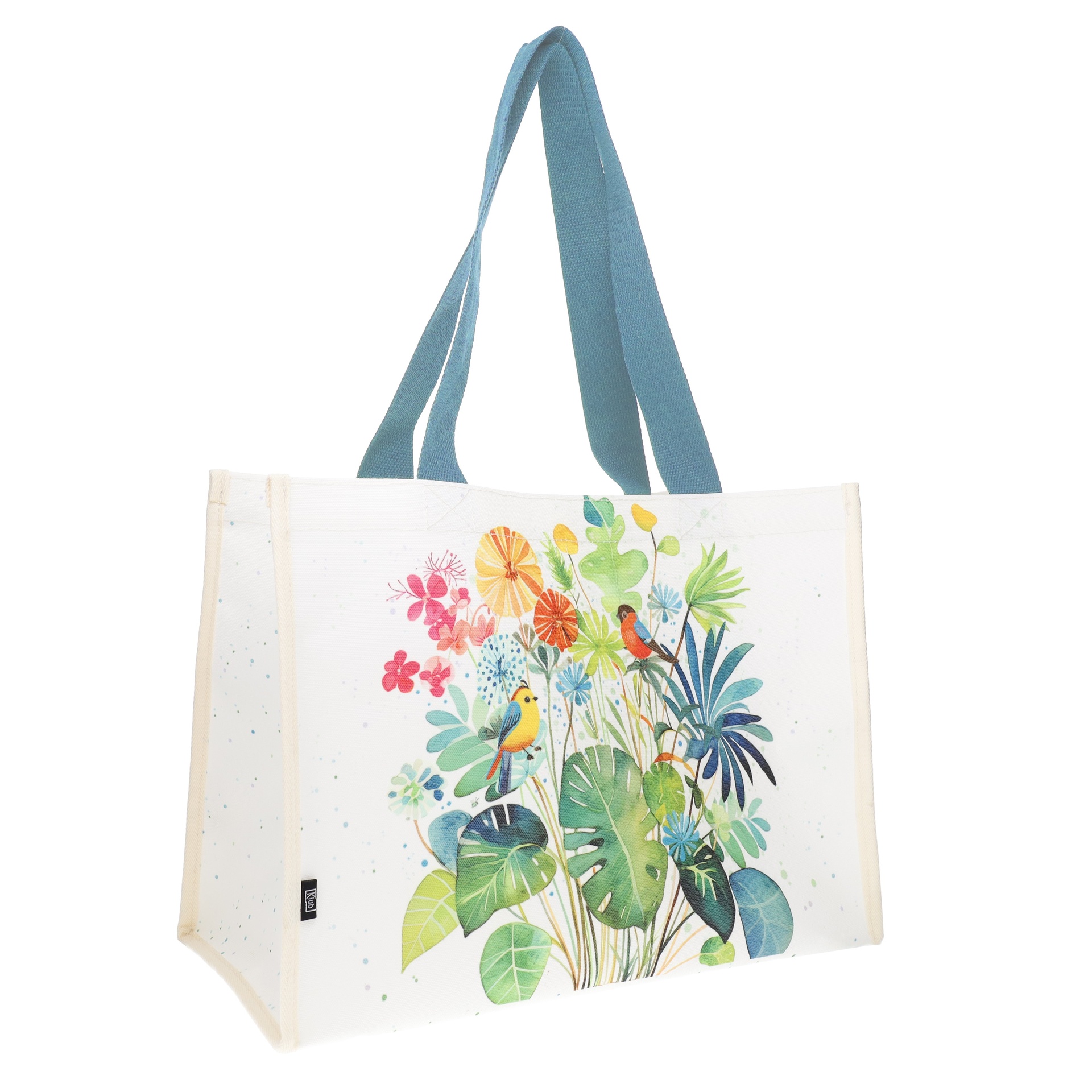 Sac cabas rectangulaire canvas 30x40 cm portfolio oiseaux plantes - kiub