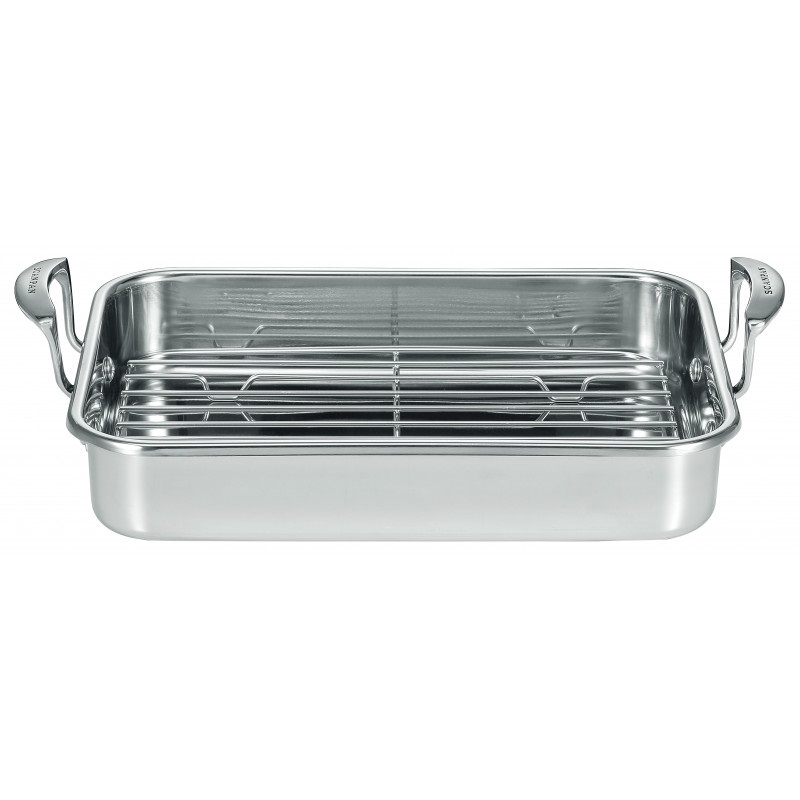 Plat a rotir avec grille impact 42 x 26 cm - scanpan