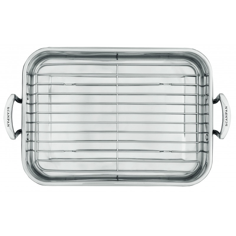 Plat a rotir avec grille impact 42 x 26 cm - scanpan