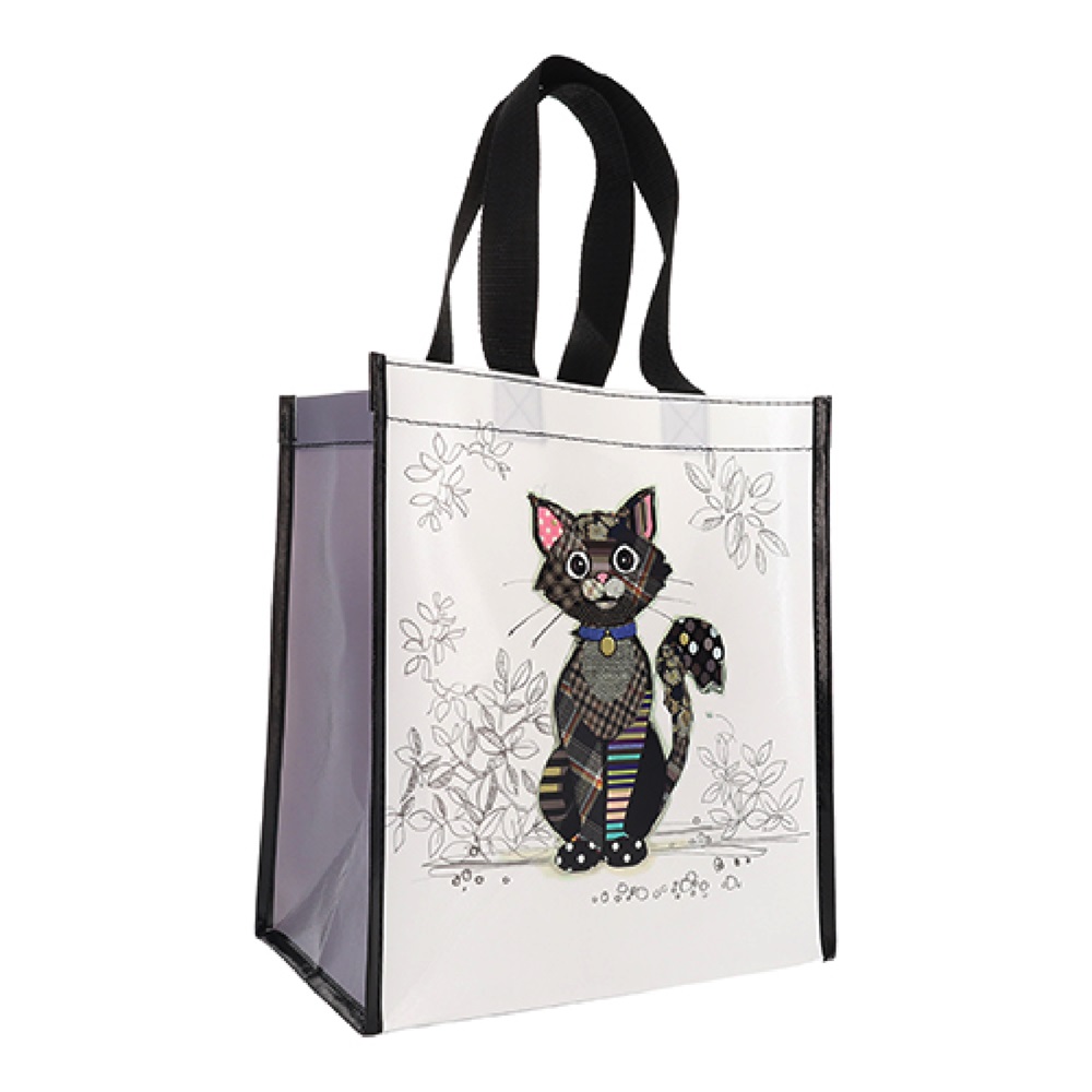 Sac cabas en plastique recyclé 26x29cm kook chat noir - kiub