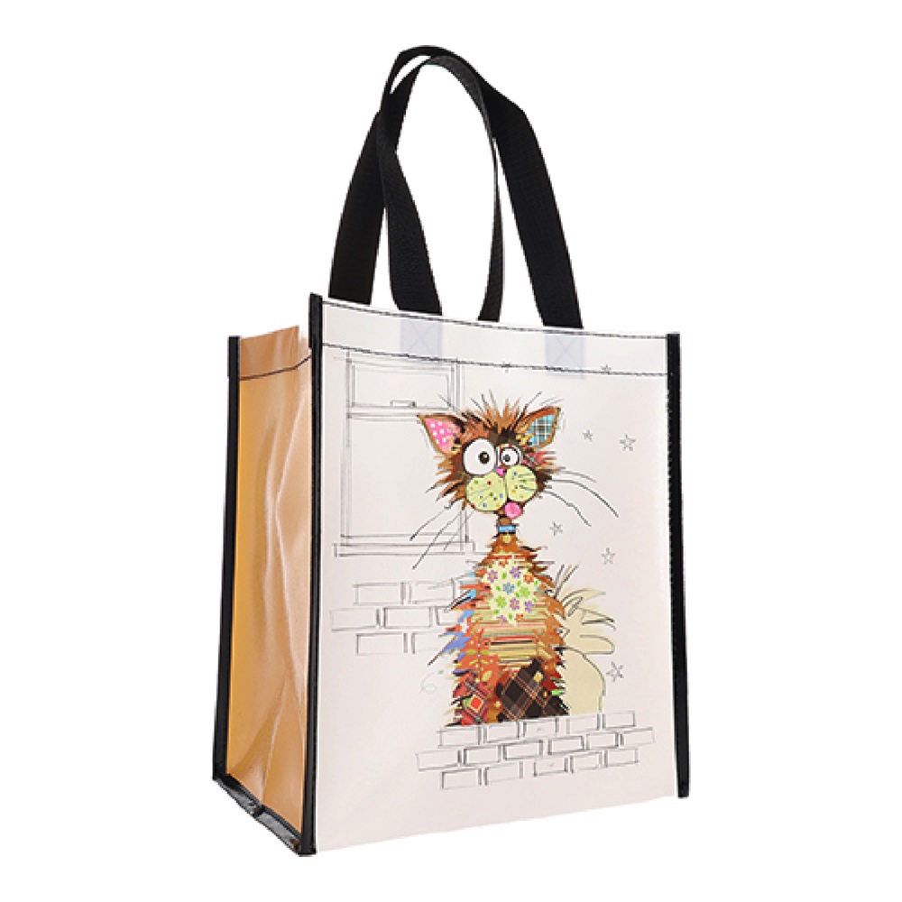 Sac cabas en plastique recyclé kook chat ziggy 26x29cm - kiub