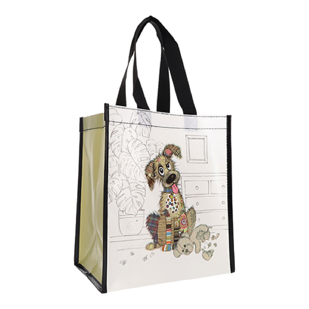 Sac cabas en plastique recyclé kook chien 26x29cm - kiub