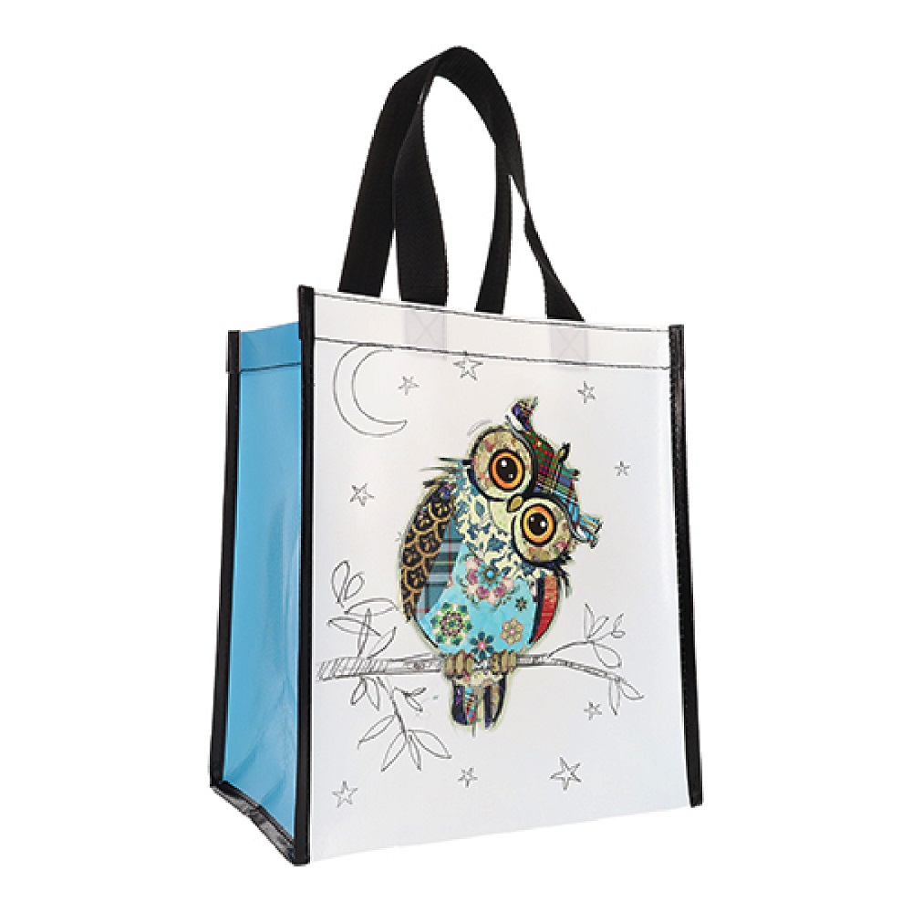 Sac cabas en plastique recyclé kook chouette 26x29cm - kiub