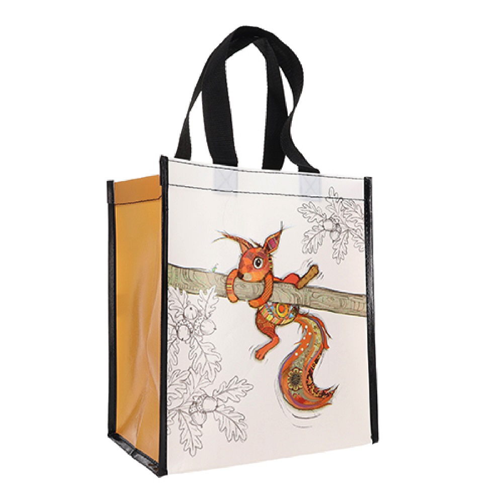 Sac cabas en plastique recyclé kook ecureuil 26x29cm - kiub