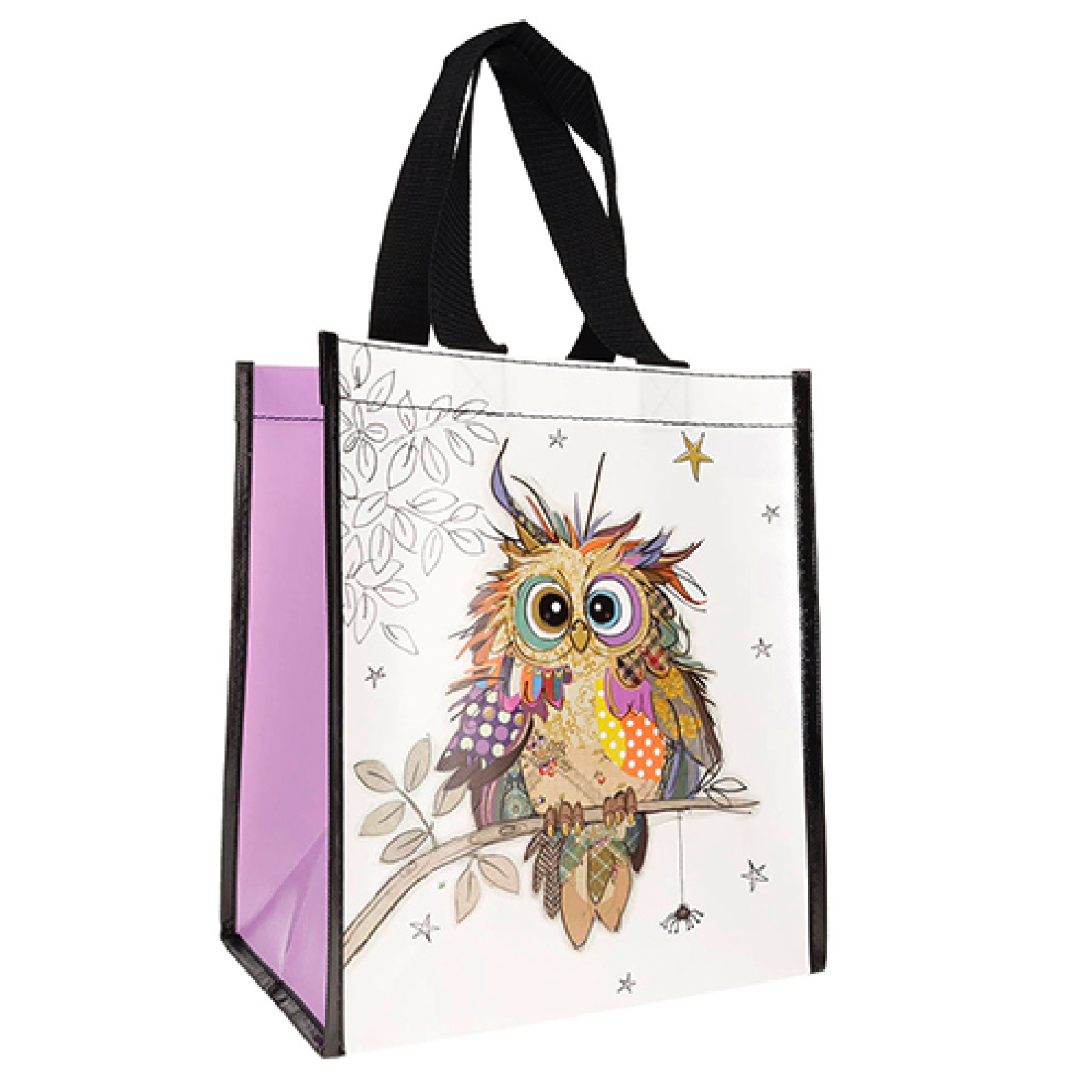 Sac cabas en plastique recyclé kook bébé chouette 26x29cm - kiub
