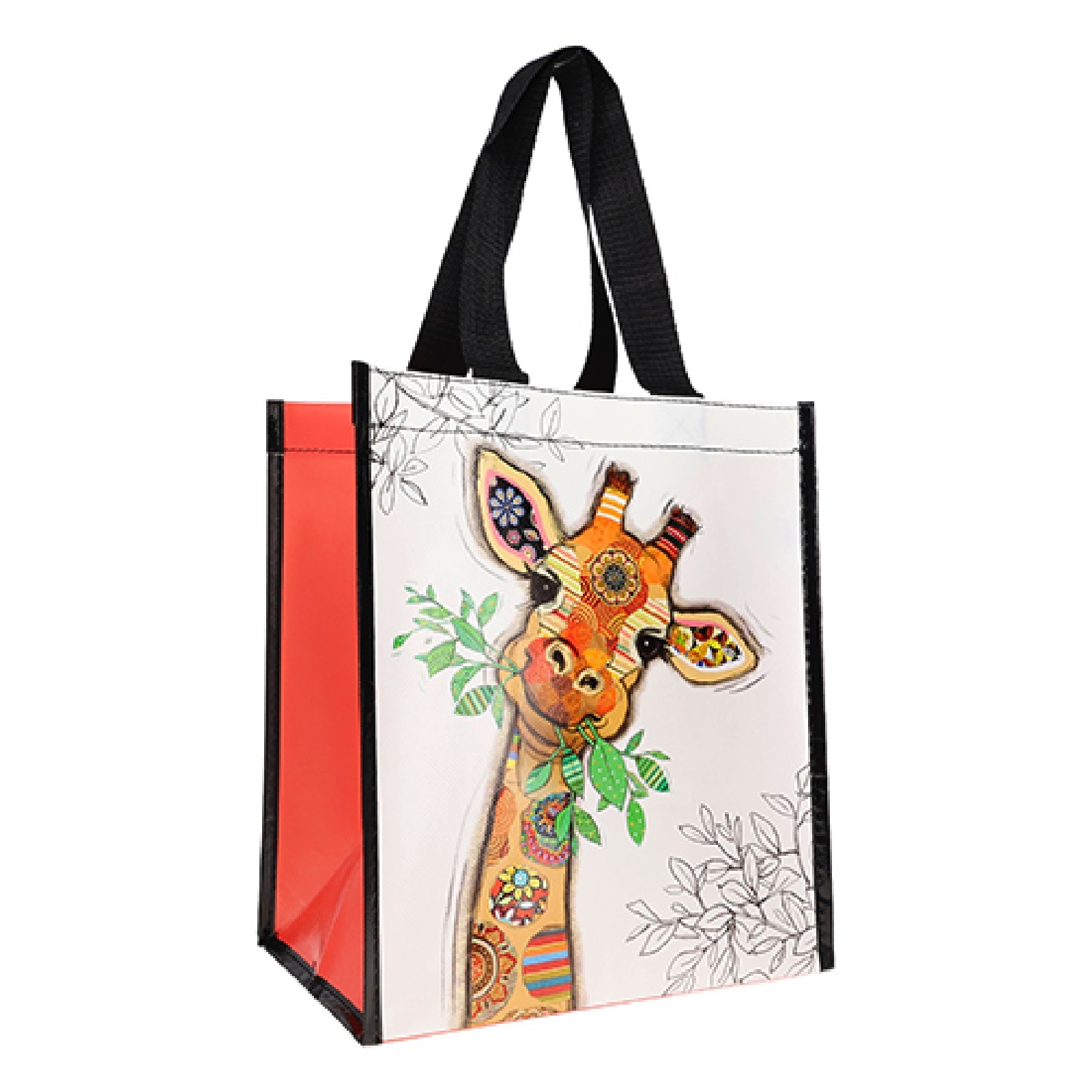 Sac cabas en plastique recyclé kook girafe 26x29cm - kiub