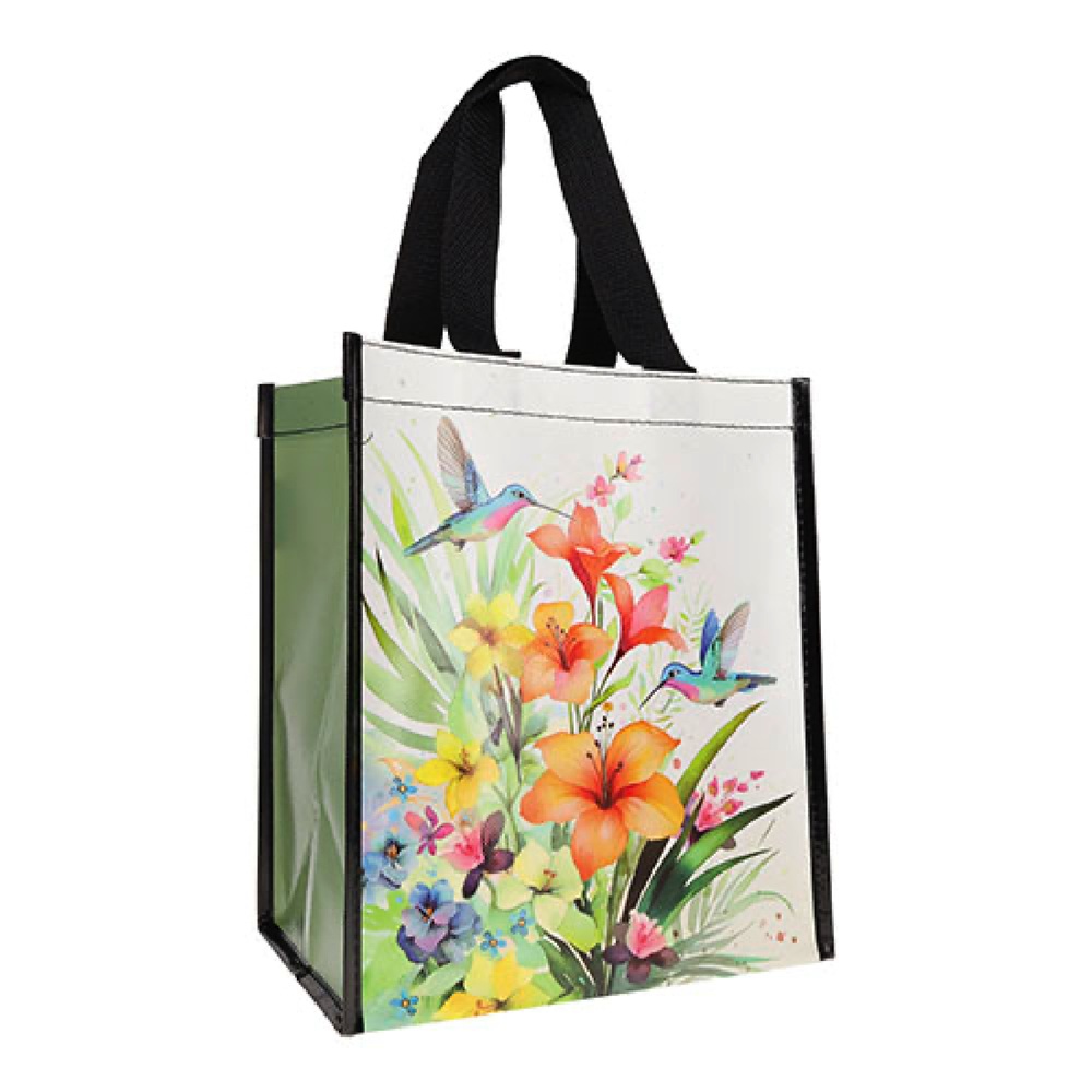 Sac cabas en plastique recyclé portfolio colibris 26x29cm - kiub