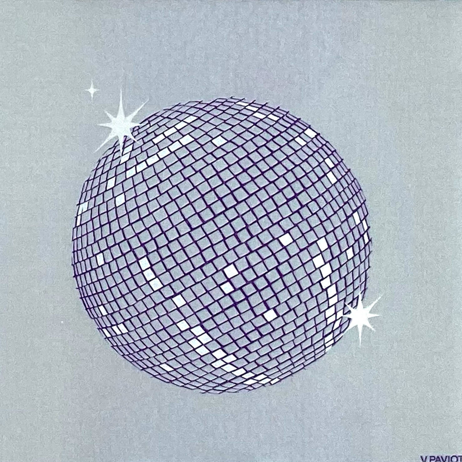 Lot de 20 serviettes intissées 25 x 25 cm boule à facette - francoise paviot