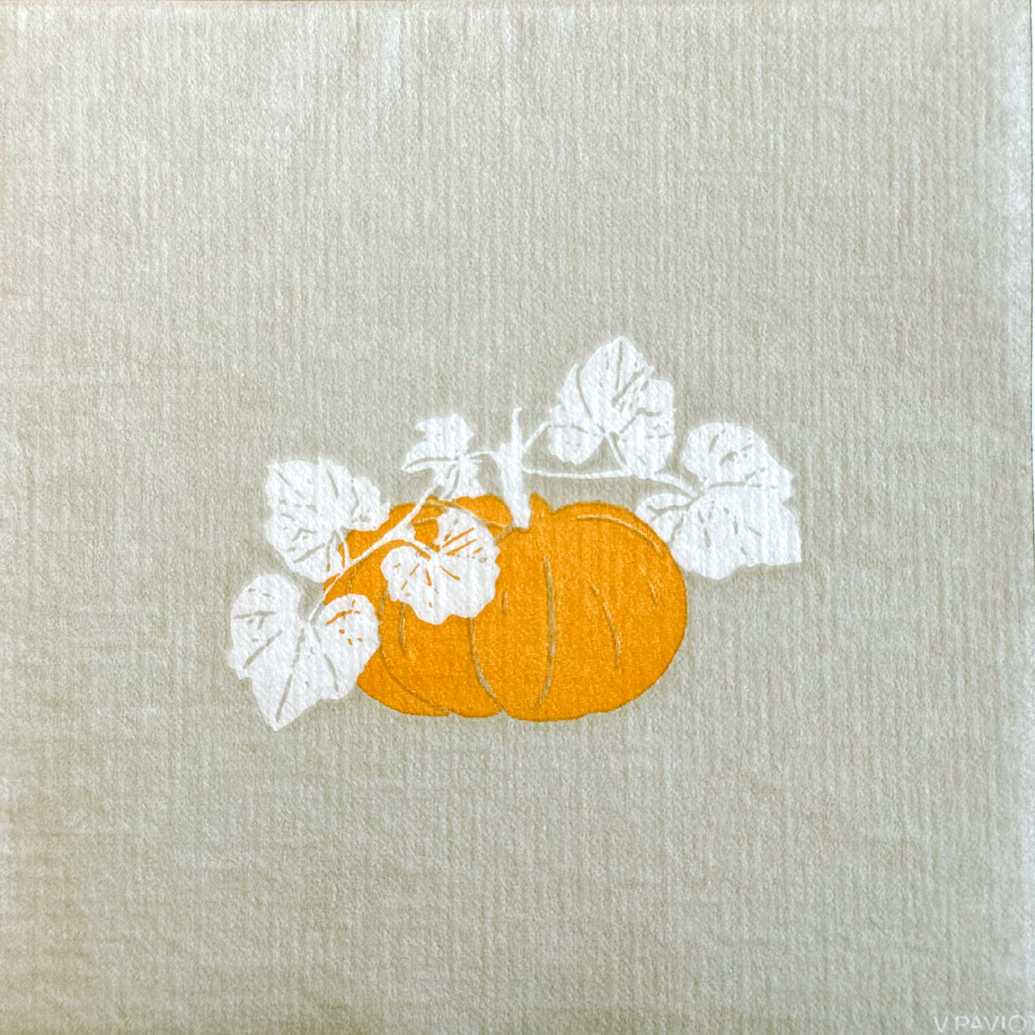 Lot de 20 serviettes intissées 25 x 25 cm citrouille - francoise paviot
