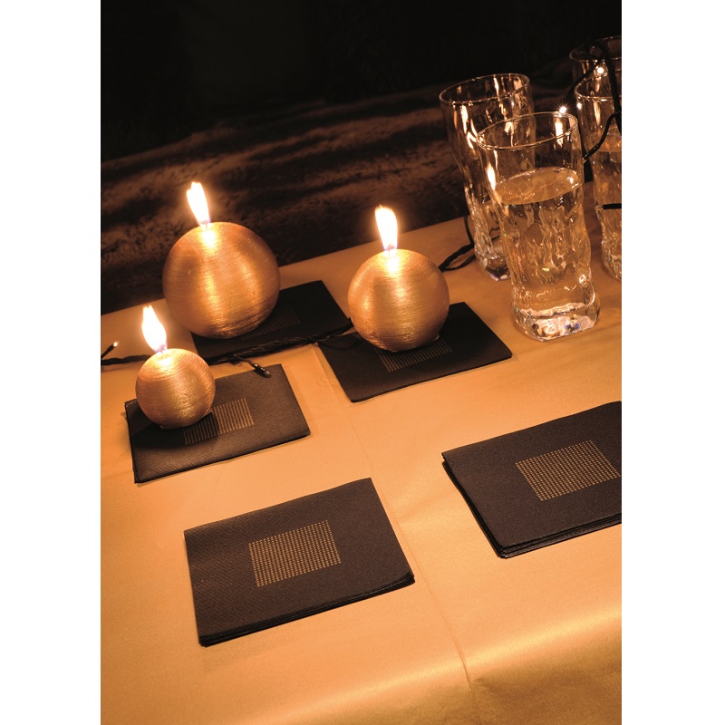 Cosmos fond noir lot de 20 serviettes de table intisse 25 x 25 cm - francoise paviot