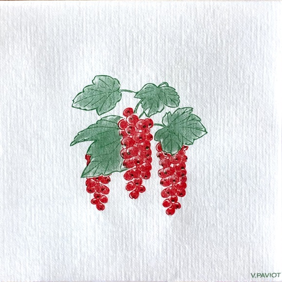 Lot de 20 serviettes intissées 25 x 25 cm groseille - francoise paviot