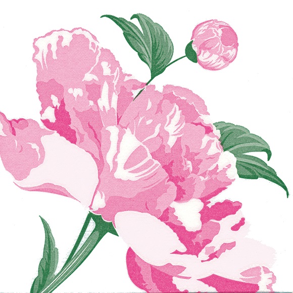 Lot de 20 serviettes intissées 25 x 25 cm pivoine - francoise paviot