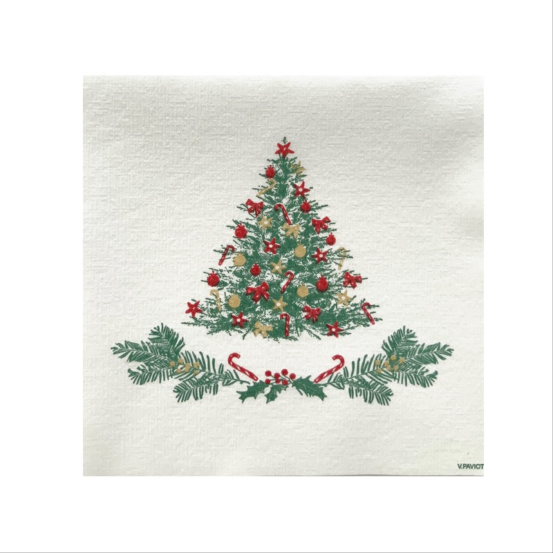 Lot de 20 serviettes intissées 25 x 25 cm sapin - francoise paviot