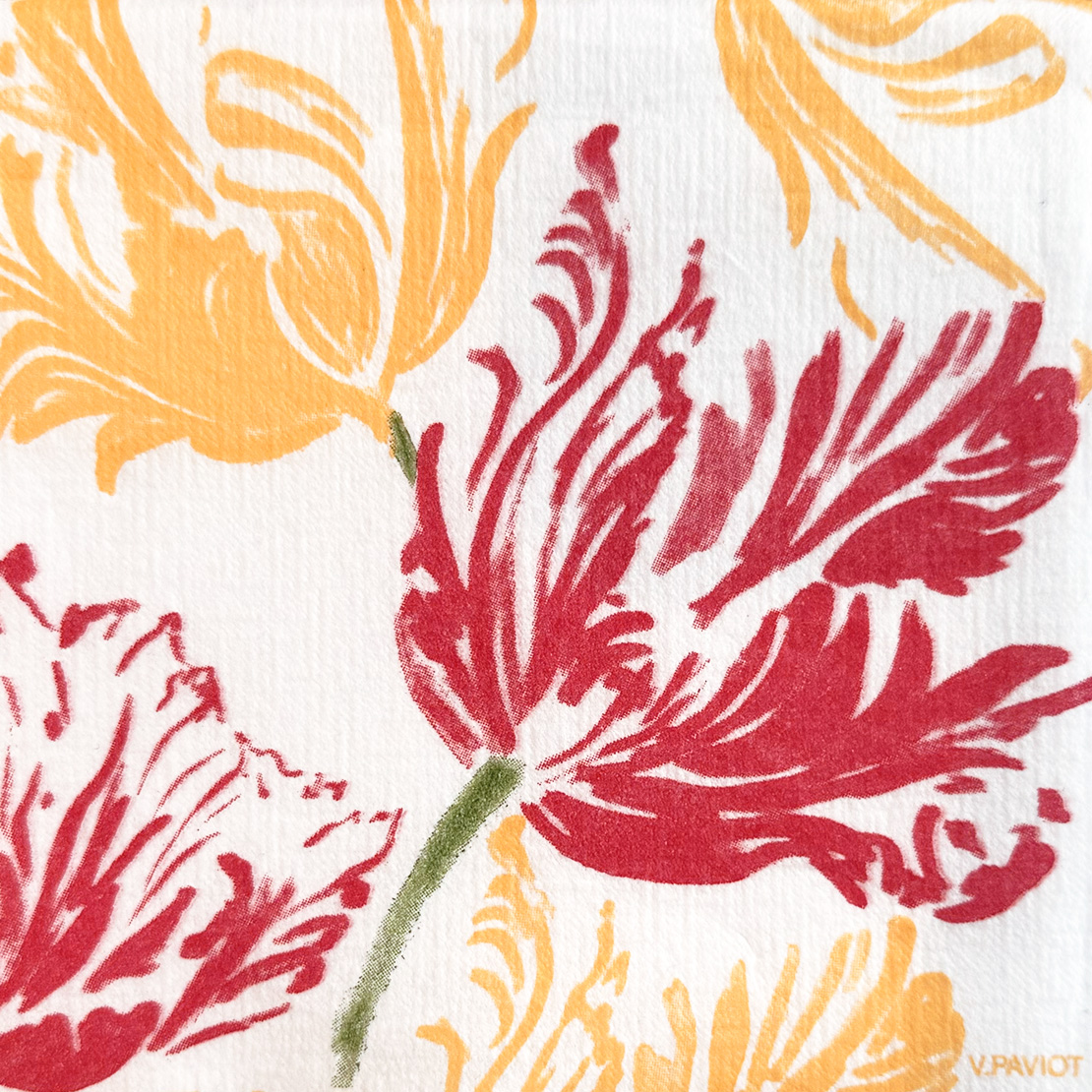 Lot de 20 serviettes intissées 25 x 25 cm tulipe - francoise paviot
