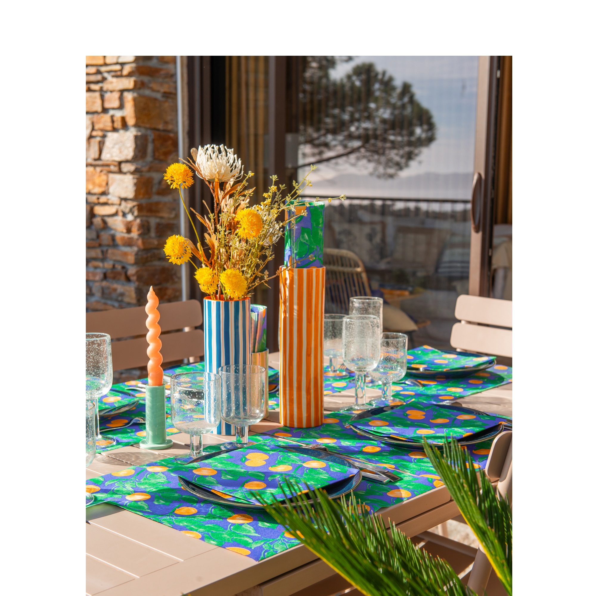 Lot de 20 serviette de table intissé 40 x 40 cm abricot - francoise paviot