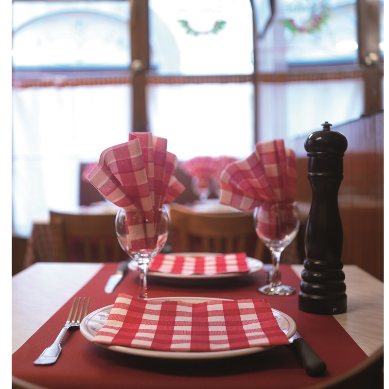 Lot de 20 serviettes de table intisse 40 x 40 cm bistrot rouge - francoise paviot