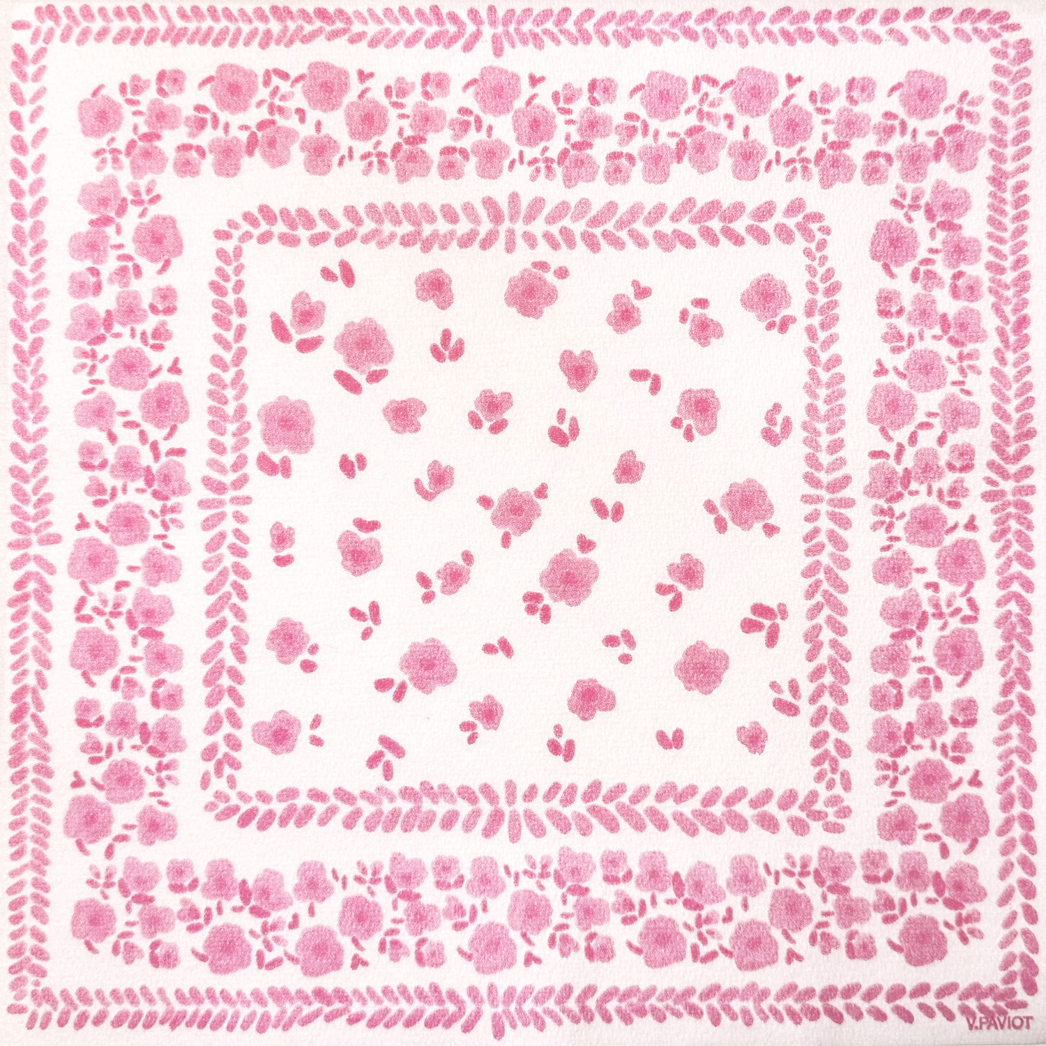 Lot de 20 serviettes en papier intissé 40x40 cm bandana rose - francoise paviot