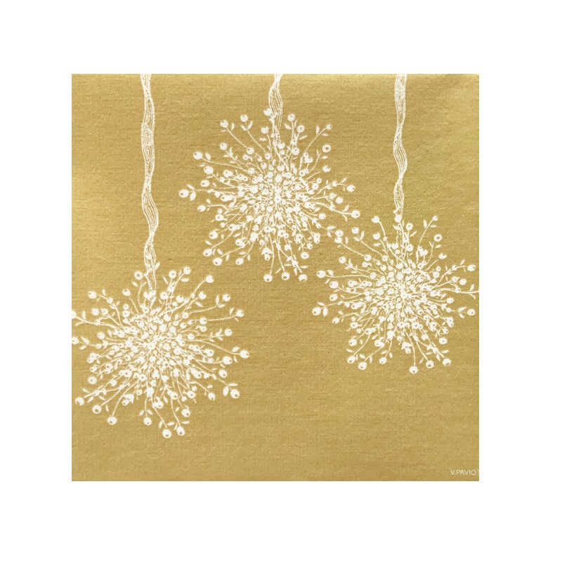 Lot de 20 serviettes de table intisse 40 x 40 cm gui or - francoise paviot