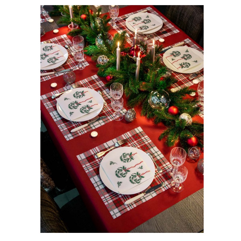 Lot de 20 serviettes de table intisse 40 x 40 cm boule sapin - francoise paviot