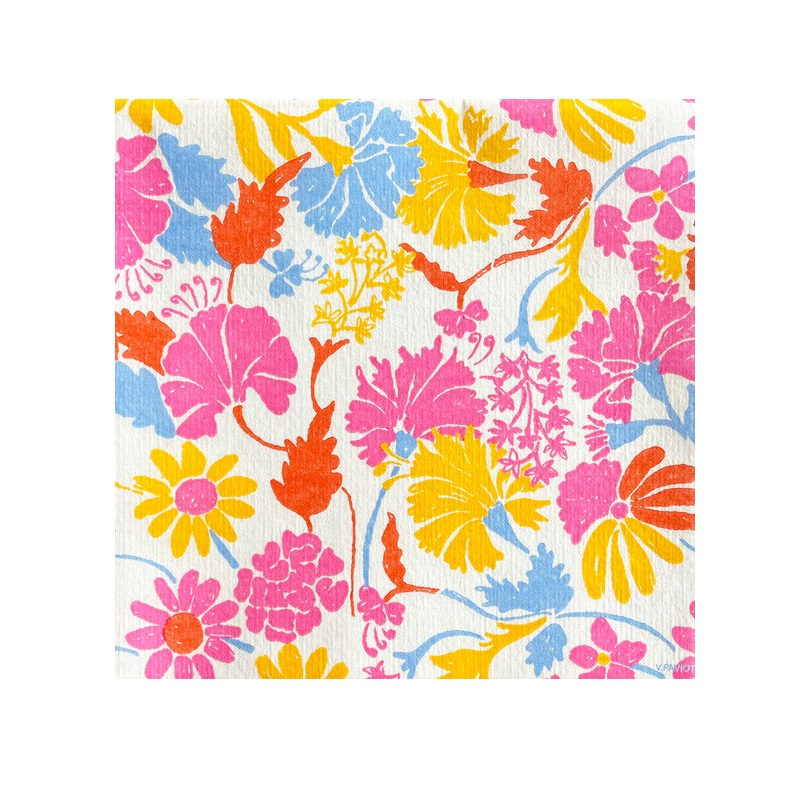 Lot de 20 serviette de table intissé 40 x 40 cm bouquet - francoise paviot