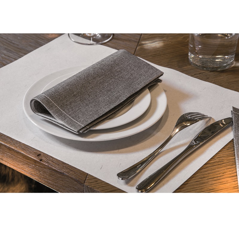 Lot de 20 serviettes de table intisse 40 x 40 cm chine gris - francoise paviot