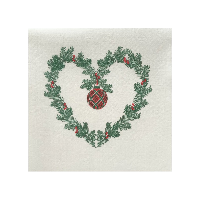 Lot de 20 serviettes de table intisse 40 x 40 cm coeur sapin - francoise paviot