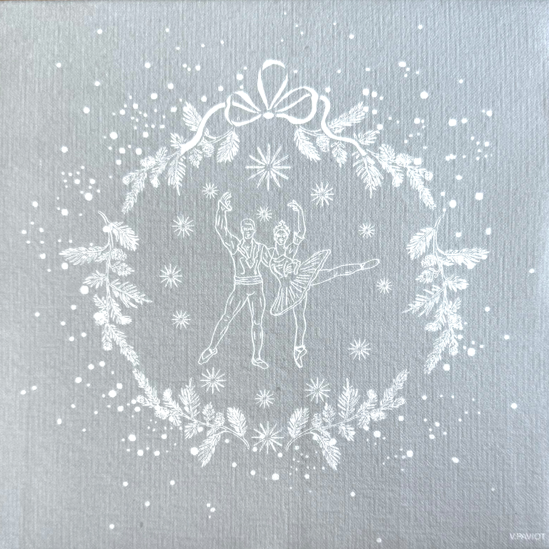 Lot de 20 serviettes en papier intissé 40x40 cm danseurs argent - francoise paviot