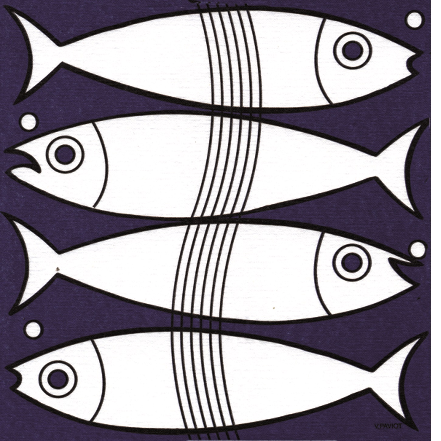 Lot de 20 serviettes en papier intissé 40x40 cm fish - francoise paviot