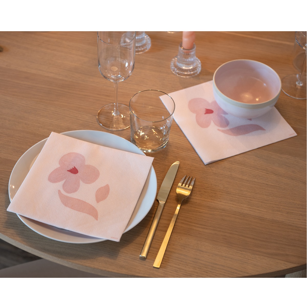 Lot de 20 serviettes en papier intissé 40x40 cm décor fleur d'oranger - francoise paviot