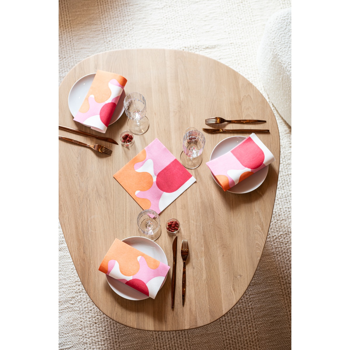 Lot de 20 serviettes en papier intissé 40x40 cm décor formes abstraites - francoise paviot